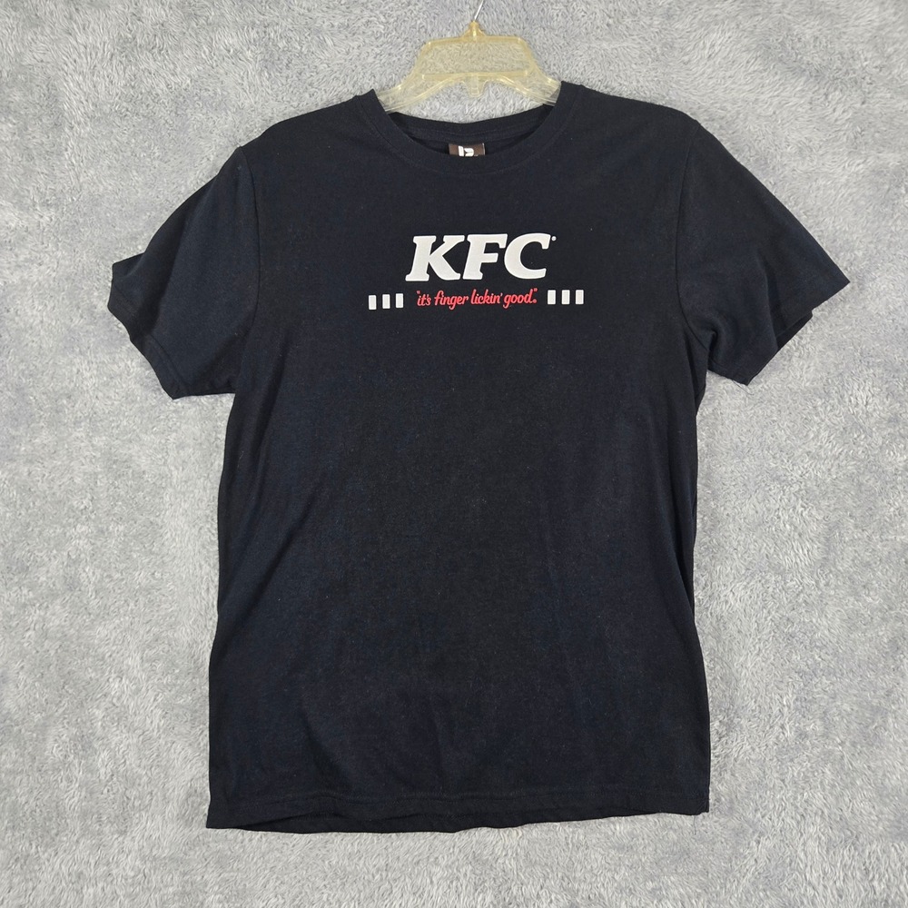 KFC Its Finger Lickin Good Graphic T-Shirt Mens Small Black Short Sleeve Promo